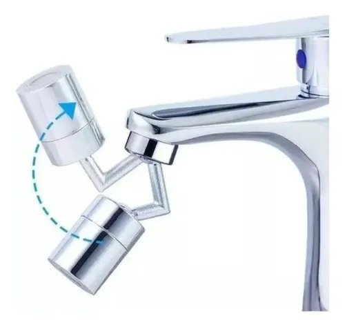 Grifo Ahorrador Agua 720° Llave Fregadero Lavamanos Cocina Plateado — foto 5