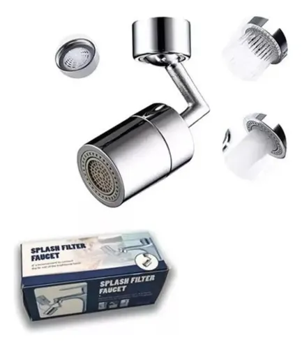 Grifo Ahorrador Agua 720° Llave Fregadero Lavamanos Cocina Plateado — foto 6
