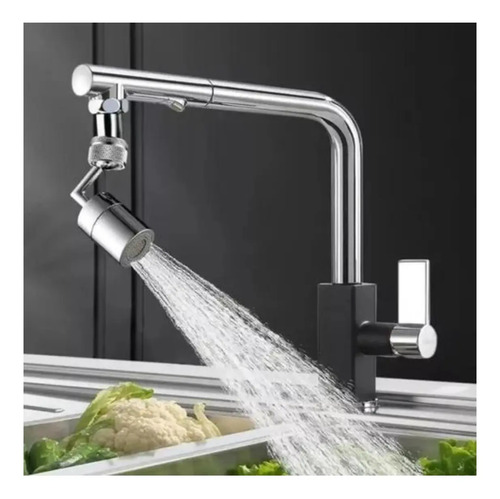 Grifo Ahorrador Agua 720° Llave Fregadero Lavamanos Cocina Plateado — foto 7