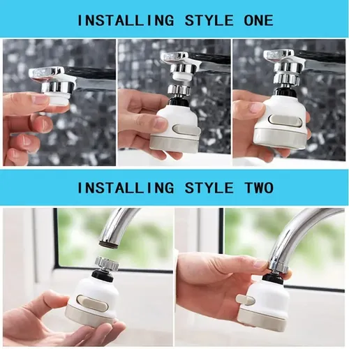 Grifo Movible Llave De Cocina Giratorio Lavaplatos Ajustable Blanco — foto 11