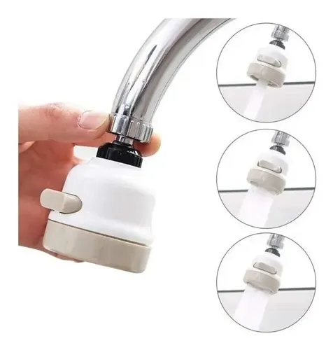 Grifo Movible Llave De Cocina Giratorio Lavaplatos Ajustable Blanco — foto 5