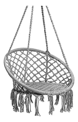 Hamaca Silla Tejida Colgante De Macrame Columpio Gris