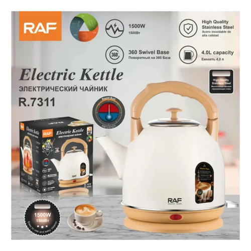 Hervidor Tetera Eléctrico Raf 4.0l Cápsula Rápida Blanco — foto 6