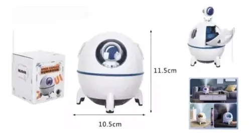 Humidificador De Nave Espacial Astronauta Lampara Luz Led Blanco — foto 3