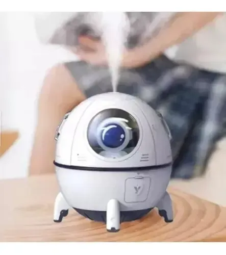 Humidificador De Nave Espacial Astronauta Lampara Luz Led Blanco — foto 5