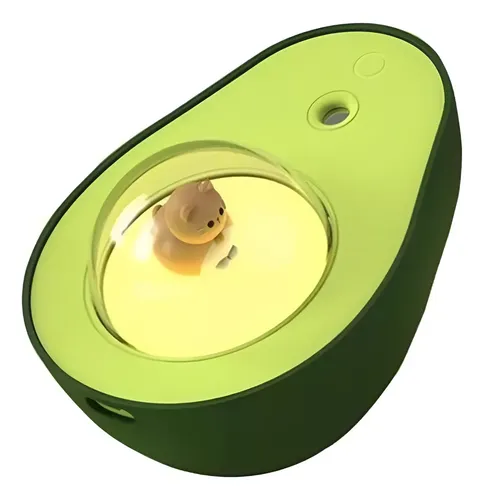 Humidificador Difusor Aromático Luz De Noche Diseño Palta Verde