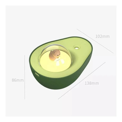 Humidificador Difusor Aromático Luz De Noche Diseño Palta Verde — foto 5