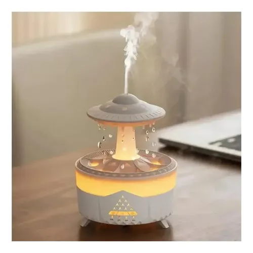 Humidificador Gotas De Agua Simulación Difusor Aroma Hogar Blanco — foto 3