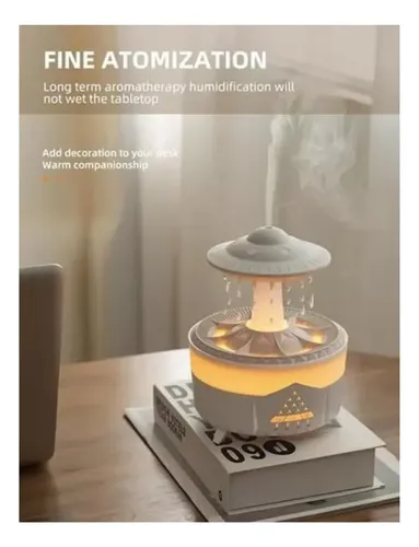 Humidificador Gotas De Agua Simulación Difusor Aroma Hogar Blanco — foto 4