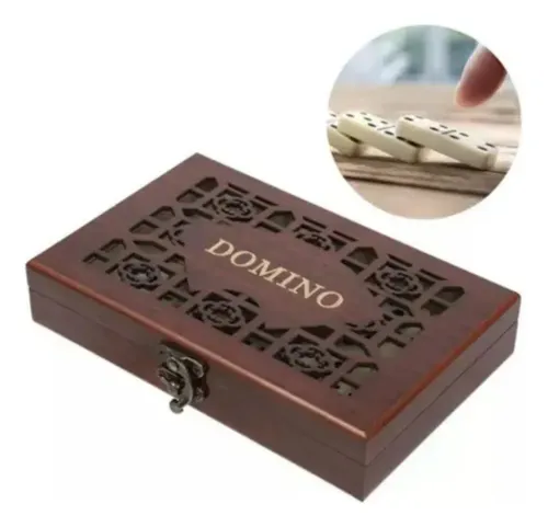 Juego De Dominó Grande Con Caja De Madera Diseño Deluxe — foto 3