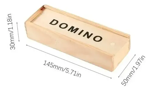 Juego De Mesa Domino Pequeño Negro 28 Piezas Caja De Madera — foto 2