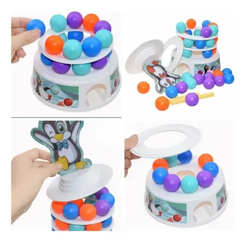 Juego De Mesa Pingüino Torre De Equilibrio Divertido — foto 4