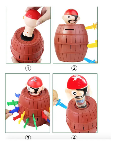 Juego De Mesa Pirata Saltarín Barril Juguete Infantil Niños — foto 5