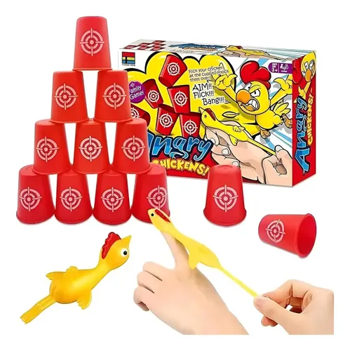 Juego De Mesa Pollos Voladores Derriba Vasos
