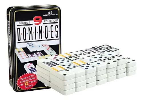 Juego Dominó Chancho 9 Caja Metálica 55 Piezas