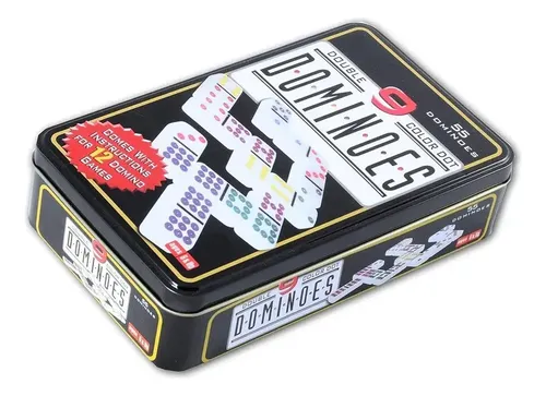 Juego Dominó Chancho 9 Caja Metálica 55 Piezas — foto 2