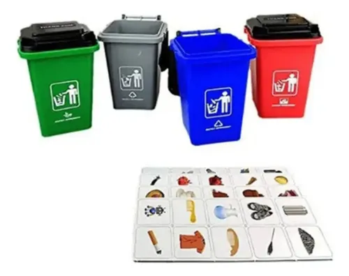 Juego Educativo Clasificación De Basura Con 4 Botes Tarjetas — foto 5
