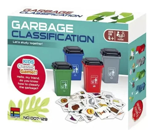 Juego Educativo Clasificación De Basura Con 4 Botes Tarjetas — foto 6