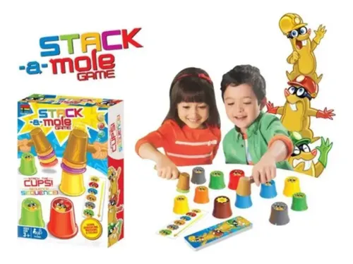 Juego Familiar Stack A Mole De Tazas Para Apilar Topitos