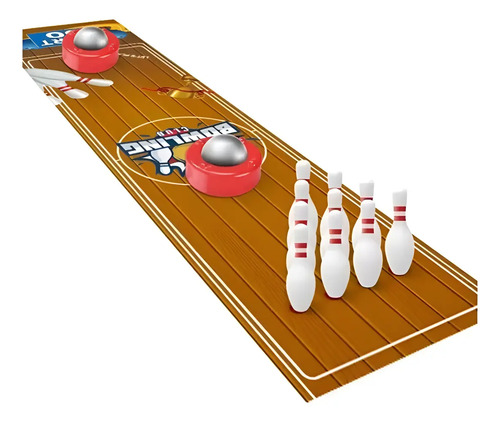 Juego Mini Mesa Tablero De Bowling Bolos Tira A Los Pinos
