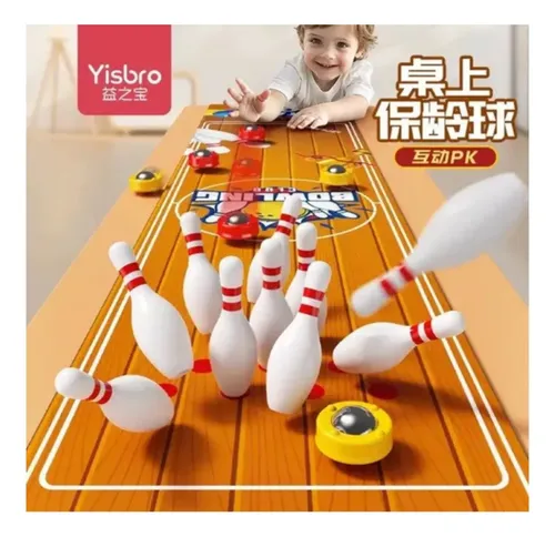 Juego Mini Mesa Tablero De Bowling Bolos Tira A Los Pinos — foto 3