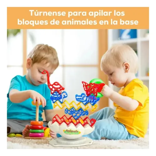 Juego Para Apilar Animales De Colores Didactico Multicolor — foto 6