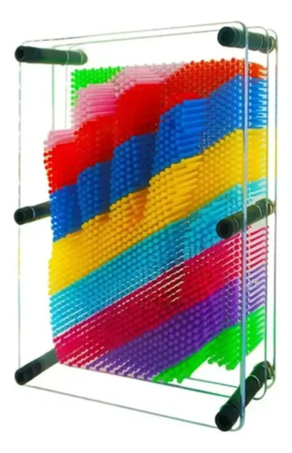 Juego Sensorial Figura 3d Pinart Didáctico Pin Art Multicolor
