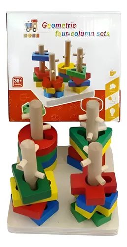 Juegos Geométricos Para Niños Cuádruple Motricidad Fina Multicolor