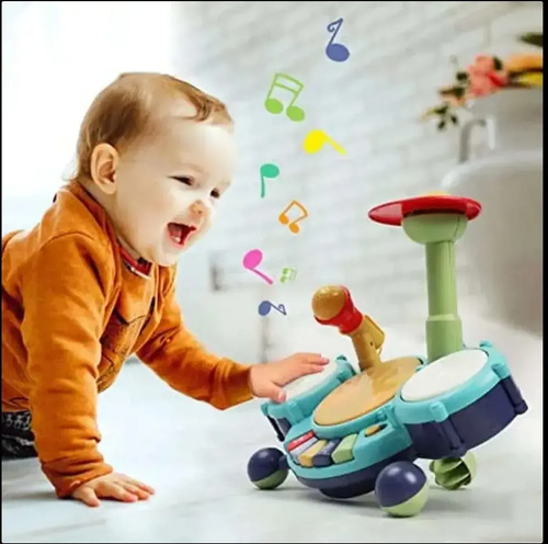Juguete Batería Musical Para Bebes Con Micrófono Y Piano Varios — foto 3