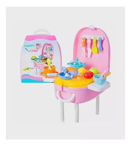 Juguete Cocinero Mini Chef Mochila Juego Para Niños Rosa — foto 2