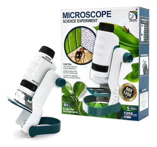 Juguete Microscopio Científico Lente 60-120x Blanco