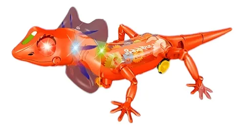 Juguete Robot Interactivo Lagartija Naranja 3 Años Feco