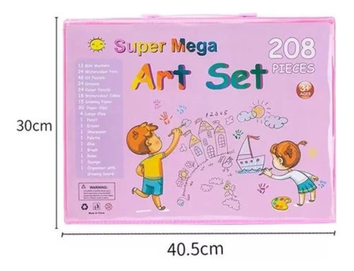 Kit De Dibujo Para Niños 208 Piezas De Colores Arte Diseño — foto 4
