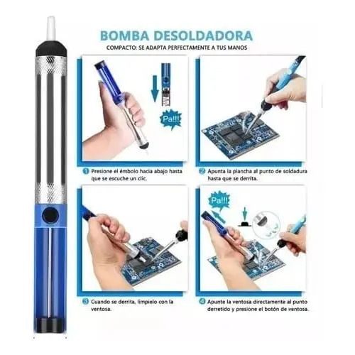 Kit De Soldador Con Tubo De Estaño Con Resina Y Ventosa De S — foto 11