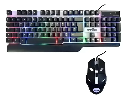 Kit De Teclado Y Mouse Gamer Weibo Wb-550 Español Negro Negro