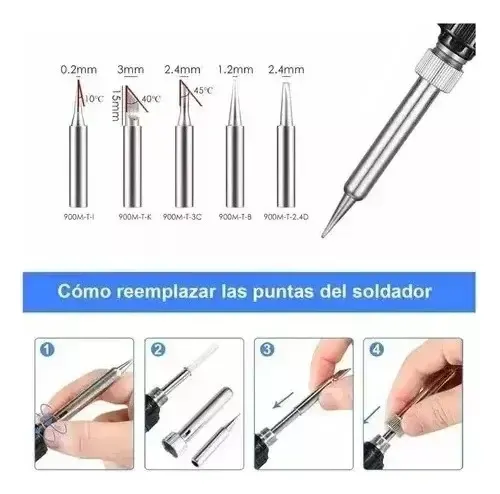Kit Electrico Cautin 220v 60w Regulable Aceccorios Soldadura — foto 4