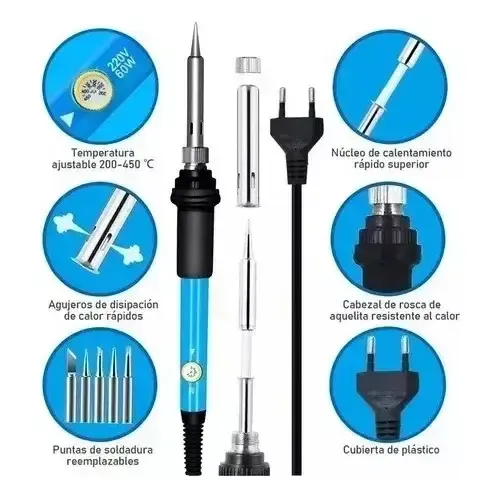 Kit Electrico Cautin 220v 60w Regulable Aceccorios Soldadura — foto 7