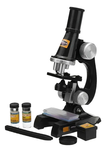 Kit Microscopio Compuesto Con Diapositivas Para 100x A 450x Negro