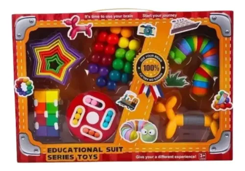 Kit Sensorial Juguete Didáctico Montessori 6 Pcs Antiestrés Multicolor