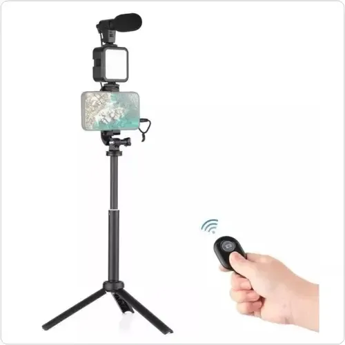 Kit Vlogging Palo Selfie Luz Control Bluetooth Microfono — foto 2
