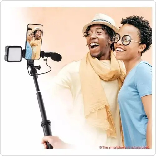 Kit Vlogging Palo Selfie Luz Control Bluetooth Microfono — foto 8
