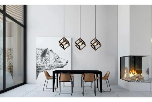 Lampara Colgante Diseño Cubo Moderno Vintage 13607-5 Negro — foto 4