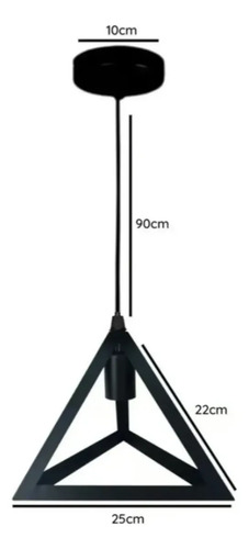 Lampara Colgante Diseño Triangular Vintage 13607-6 Negro — foto 2