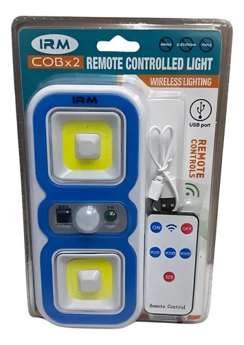 Lámpara Con Control Remoto Led Cocina Closet Cobx2recargable Azul