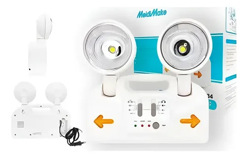 Lámpara De Emergencia Encendido Automatico Ajustable Blanco