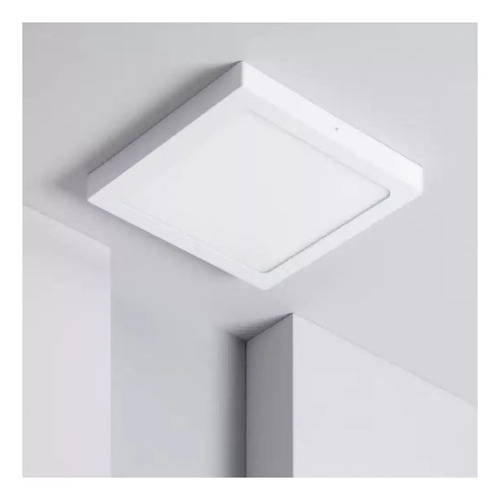 Lampara Led Plafon Sobreponer Cuadrado Blanco 18w Blanco