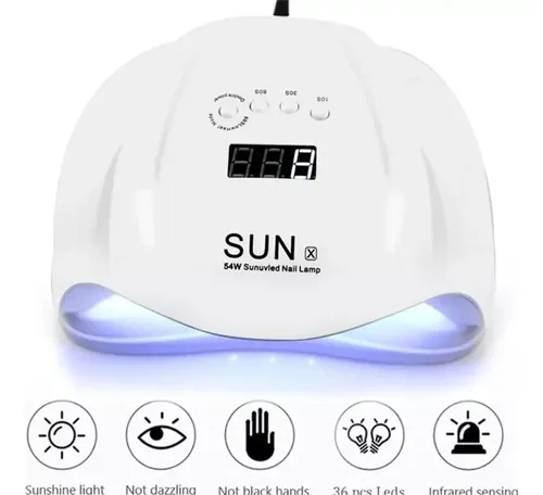 Lampara Led Uv Sun X 54w Esmalte Permanente Uñas Blanco — foto 7
