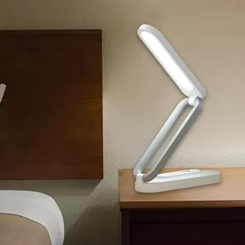 Lámpara Plegable Luz Led De Escritorio Regulable Flexible  Blanco — foto 4