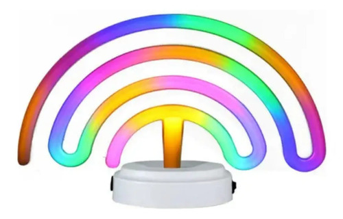 Lámpara Velador Neon Luz Led Forma Arcoiris Blanco — foto 2
