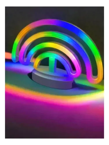 Lámpara Velador Neon Luz Led Forma Arcoiris Blanco — foto 3